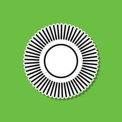 Poster - The sun sticker icon. Simple thin line, outline vector of cartooning space icons for ui and ux, website or mobile application