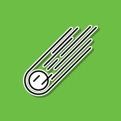 Poster - Meteorite sticker icon. Simple thin line, outline vector of cartooning space icons for ui and ux, website or mobile application