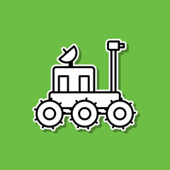 Poster - Rover sticker icon. Simple thin line, outline vector of cartooning space icons for ui and ux, website or mobile application