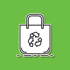 Poster - Eco bag sticker icon. Simple thin line, outline vector of ecology icons for ui and ux, website or mobile application