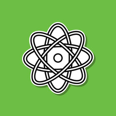 Poster - Atom energy sticker icon. Simple thin line, outline vector of ecology icons for ui and ux, website or mobile application