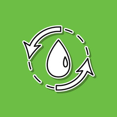 Poster - Water energy sticker icon. Simple thin line, outline vector of ecology icons for ui and ux, website or mobile application