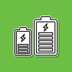 Poster - Charging battery sticker icon. Simple thin line, outline vector of ecology icons for ui and ux, website or mobile application