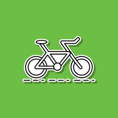 Poster - Eco transport sticker icon. Simple thin line, outline vector of ecology icons for ui and ux, website or mobile application