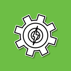 Poster - Energy development sticker icon. Simple thin line, outline vector of ecology icons for ui and ux, website or mobile application