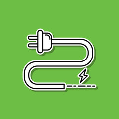 Wall Mural - Power plug sticker icon. Simple thin line, outline vector of ecology icons for ui and ux, website or mobile application