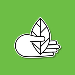 Poster - Natural product sticker icon. Simple thin line, outline vector of ecology icons for ui and ux, website or mobile application