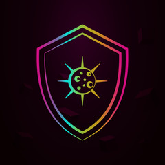 Poster - Bacteria, virus, shield nolan icon Simple thin line, outline vector of Biology icons for ui and ux, website or mobile application