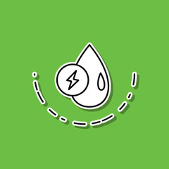 Poster - Water energy sticker icon. Simple thin line, outline vector of ecology icons for ui and ux, website or mobile application