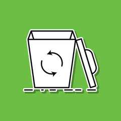 Poster - Recycling sticker icon. Simple thin line, outline vector of ecology icons for ui and ux, website or mobile application
