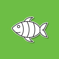 Poster - Sea life sticker icon. Simple thin line, outline vector of ecology icons for ui and ux, website or mobile application