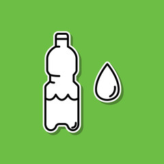 Poster - Bottle of water sticker icon. Simple thin line, outline vector of food and drink icons for ui and ux, website or mobile application