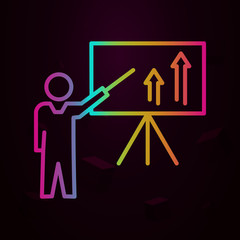 Poster - teacher, board, training nolan icon Simple thin line, outline vector of Business icons for ui and ux, website or mobile application