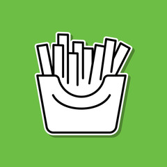 Canvas Print - French fries sticker icon. Simple thin line, outline vector of food and drink icons for ui and ux, website or mobile application