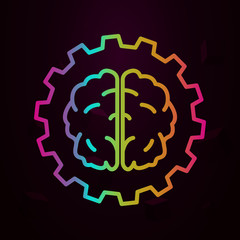 Aufkleber - gear, brain, settings nolan icon Simple thin line, outline vector of Business icons for ui and ux, website or mobile application