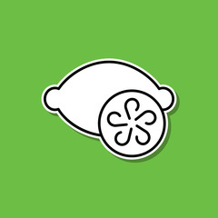 Poster - Lemon sticker icon. Simple thin line, outline vector of food and drink icons for ui and ux, website or mobile application