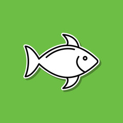 Poster - A fish sticker icon. Simple thin line, outline vector of food and drink icons for ui and ux, website or mobile application