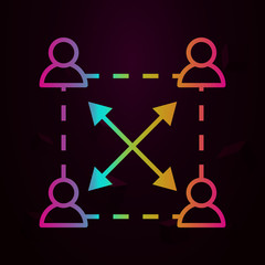 Poster - team, work, arrow nolan icon Simple thin line, outline vector of Business icons for ui and ux, website or mobile application