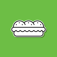 Canvas Print - Burger sticker icon. Simple thin line, outline vector of food and drink icons for ui and ux, website or mobile application