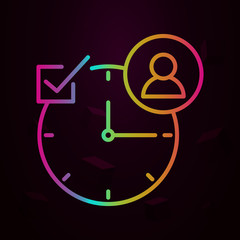 Aufkleber - clock, check, man nolan icon Simple thin line, outline vector of Business icons for ui and ux, website or mobile application