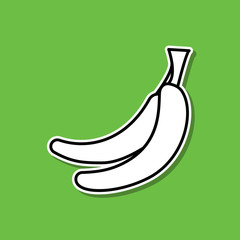 Poster - Bananas sticker icon. Simple thin line, outline vector of food and drink icons for ui and ux, website or mobile application