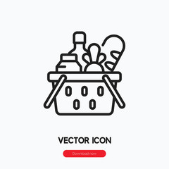 Fototapete - grocery basket icon vector sign symbol
