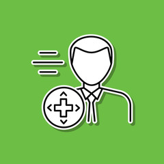 Poster - Game support sticker icon. Simple thin line, outline vector of game development icons for ui and ux, website or mobile application