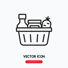 Poster - grocery icon vector. Linear style sign for mobile concept and web design. grocery symbol illustration. Pixel vector graphics - Vector.  