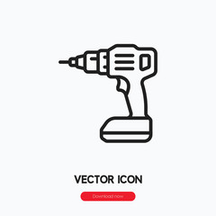 Poster - drill icon vector sign symbol