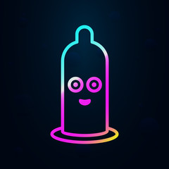 Poster - Condom, happy, nasty outline nolan icon. Simple thin line, outline vector of nasty icons for ui and ux, website or mobile application