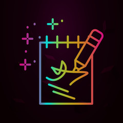 Aufkleber - Notebook paper autograph nolan icon Simple thin line, outline vector of fame icons for ui and ux, website or mobile application