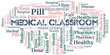 Medical Classroom word cloud collage made with text only.