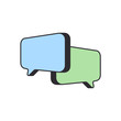 Message bubble. Bubble template. Speech bubble. Chat sign. Communication symbol. Vector speech bubble. Notification icon. Social Media element. New message. Chat Icon.