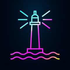 Poster - Lighthouse, pirate nolan icon. Simple thin line, outline vector of Pirate icons for ui and ux, website or mobile application