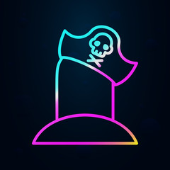 Poster - Pirate's grave nolan icon. Simple thin line, outline vector of Pirate icons for ui and ux, website or mobile application