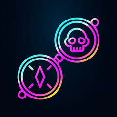 Poster - Compass, pirate nolan icon. Simple thin line, outline vector of Pirate icons for ui and ux, website or mobile application