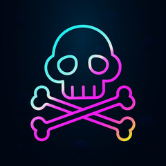 Poster - Crossbones, pirate nolan icon. Simple thin line, outline vector of Pirate icons for ui and ux, website or mobile application