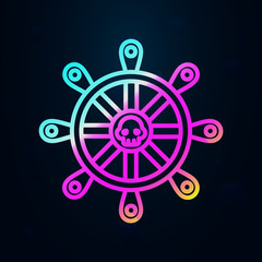Poster - Rudder, pirate nolan icon. Simple thin line, outline vector of Pirate icons for ui and ux, website or mobile application
