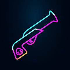 Poster - Flintlock pistol, pirate nolan icon. Simple thin line, outline vector of Pirate icons for ui and ux, website or mobile application