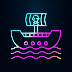 Poster - Ship, pirate nolan icon. Simple thin line, outline vector of Pirate icons for ui and ux, website or mobile application