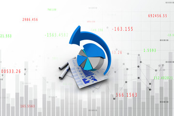 3d rendering Stock market online business concept. business Graph 
