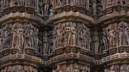 Wall Mural - Erotic sculptures at the Parshvanatha temple, within the Khajuraho Group of Monuments in the Chhatarpur district, Madhya Pradesh, India, Asia