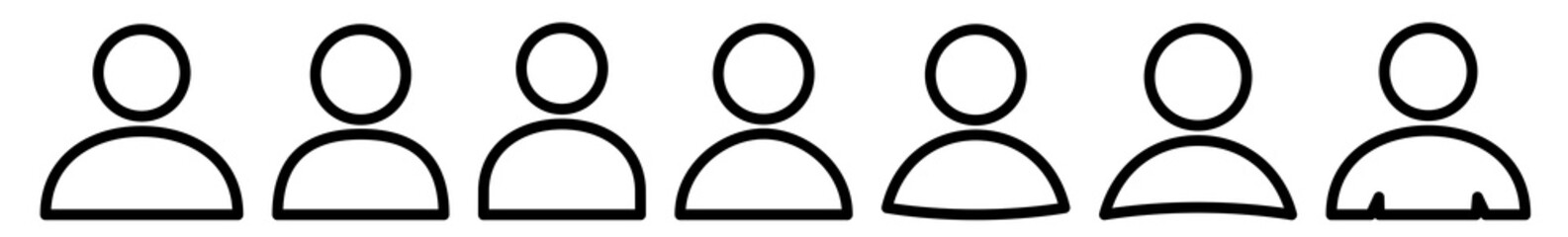Wall Mural - user icon black line | avatar illustration | client symbol | member profile logo | login head sign |