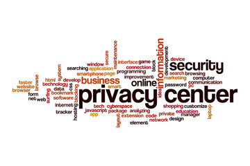 Wall Mural - Privacy center word cloud concept