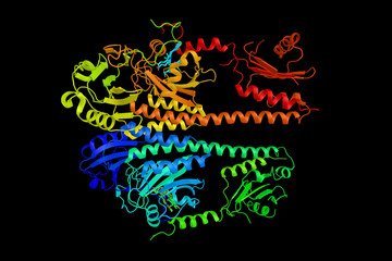 Poster - Phytochrome, a photoreceptor, a pigment, that plants, and some bacteria and fungi, use to detect light. Sensitive to light in the red and far-red region of the visible spectrum.  3d rendering