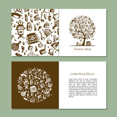 Poster - Greeting cards with bathhouse design elements