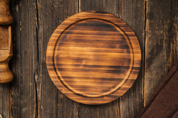 Textured wooden plate. rustic tree