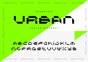 Poster - Urban futuristic font design. Geometric vector alphabet.