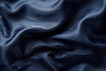 Wall Mural - dark blue fabric with large folds