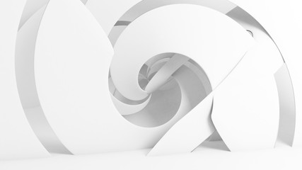 Wall Mural - abstract white background with soft 3d spiral